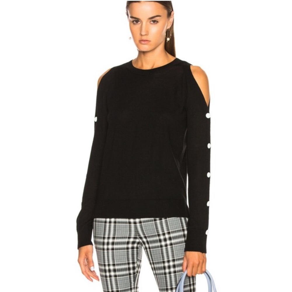 Veronica Beard Black Veda Cold Shoulder‎ Sweater Size Small